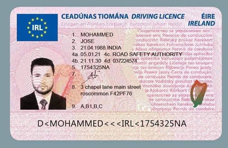 Ireland fake full drivers licence